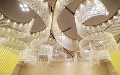 China Op maat gemaakte K9 kristalkroonluchter voor hotels Banketzalen Grote ronde ovale vorm Flush Mount met project installatie service Te koop