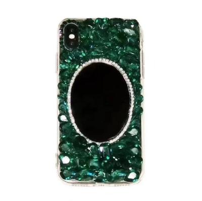 China 2021 Luxury Acrylic Mirror Case Max High Protective Mobile Cover Bling TPU Anti-fall Diamond Phone Case For iPhone 11 12 pro for sale
