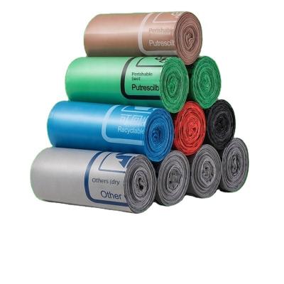 China Sustainable Decomposable Degradable Compostable classifiable household thicken portable garbage bag for sale