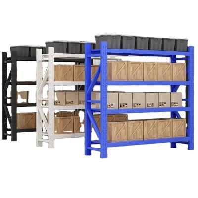 China Multi-functional Storage easy to installno screws Strong bearing capacity Durable four floors Industrial Warehousing storage rack shelf for sale