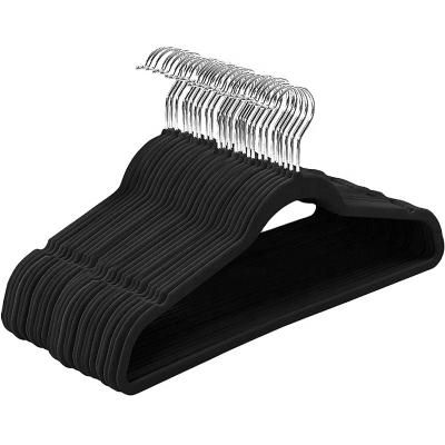 China Nonslip Velvet Touch flocking non-slip durable save space no trace household clothing store Coat hanger clothing support for sale