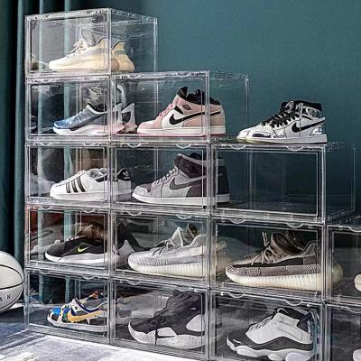China Viable acrylic transparent shoe box drawer storage box aj cabinet thickened moisture-proof absorption magnetic anti-oxidation for sale