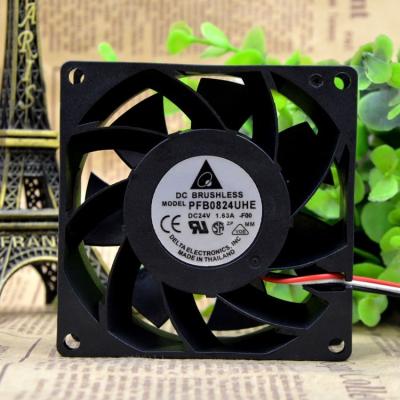 China Construction works Delta PFB0824UHE 8038 24V 1.63A 8CM 3-Wire Inverter Fan for sale