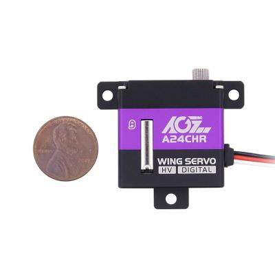 China AGFrc A24CHR 10mm Speed 0.08Sec 8KG Torque 0.08Sec 8KG RC Hobby Coreless Mini Wing Servo For RC Glider/Airplane Hobby for sale