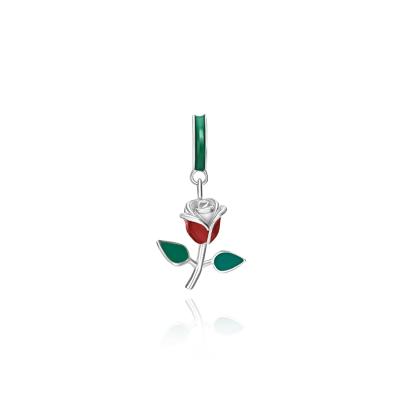 China 2021 Latest CLASSIC 925 Sterling Silver Enamel Flower Charm for Jewelry Making Bracelet Necklace for sale