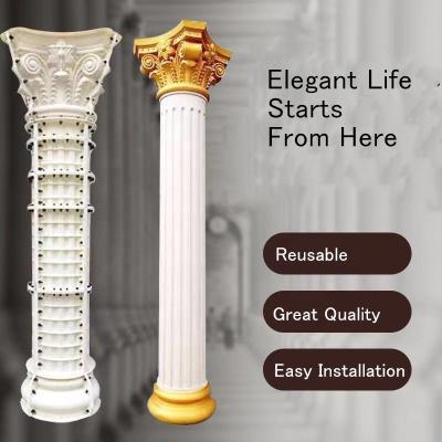 China 15.75in/40cm High Quality Durable Easy Strong ABS Plastic Roman Pillar Construction Concrete Column Mold Roof Top Supports Home Decoration for sale