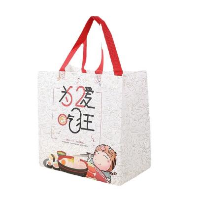 China Custom Laminated Non Woven Takeaway Food Bag with Handles – Waterproof & Reusable for sale