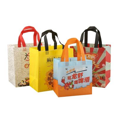 China Waterproof Laminated Non Woven Takeaway Bag Durable Food Packaging With Artwork Printing for sale
