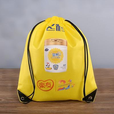 China Printed Non Woven Branded Drawstring Bag Black Drawstring Backpack Gift Bags For Events for sale