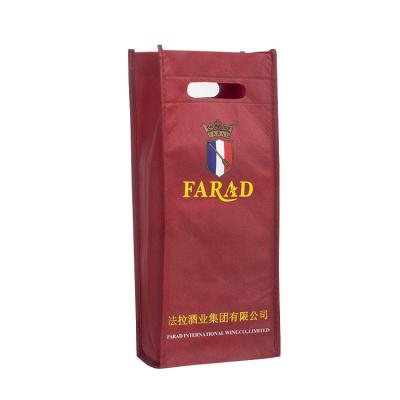 China Custom printed Non Woven Wine Bottle Bags Eco-Friendly Gift Packaging For Wine & Spirits for sale