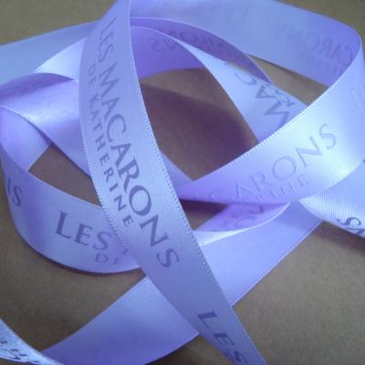 China Custom Puff Printed Satin Ribbons Polyester Ribbon Met 3D Logo Voor Verpakkingen & Geschenken Te koop