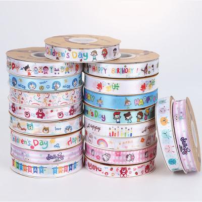 China Custom Logo Printed Satin Ribbon ️ Gepersonaliseerde polyester lintjes voor cadeau verpakkingen Te koop