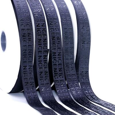 China Aangepast Luxe Schuim Logo Gedrukte Grosgrain Lint 3D Verhoogd Logo Merk Lint Te koop