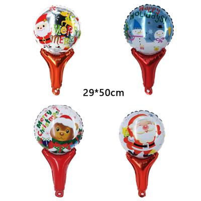 China Christmas Party Decoration Golobs Santa Claus Hand Foil Balloons Merry Christmas Hand Stick Foil Helium Balloon Kids Toys Hands Participation for sale