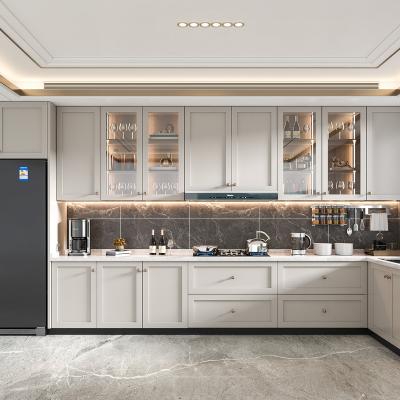 China Environmental Friendly America style High end kitchen cabinets made in china mini kitchen solid wood shaker modular series deliver on ti for sale