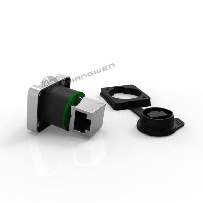 China Rj45 Vrouwelijke Ethernet-chassisconnector Industrieel IP65 waterdicht Te koop