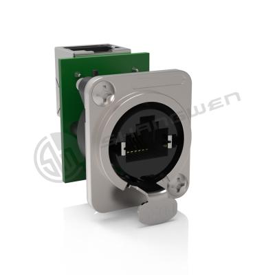 China Signal Rj45 Vrouwelijke aansluiting Socket Indoor gebruik Sluiting slot D-vorm Te koop