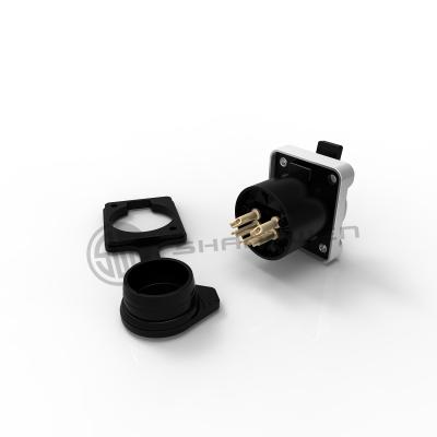 China XLR Audio Power Waterproof Socket Connector 5 Pin Microphone IP65 for sale