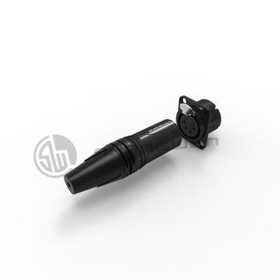 China XLR Audio Power Female Socket Connector 4 Pin Microphone IP40 for sale