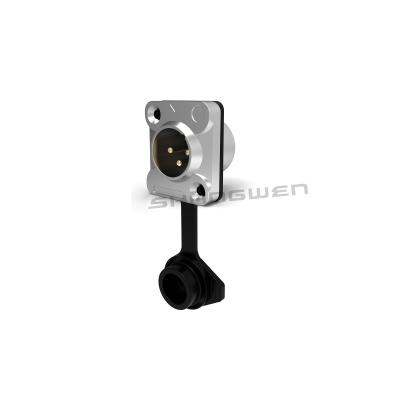 China XLR Audio Power Waterproof Socket Connector 3 Pin Microphone IP65 for sale