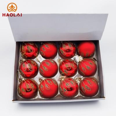 China Christmas tree ornament exquisite Christmas painting various effect patterns plastic ball festive celebration Christmas tree decoration pendant for sale