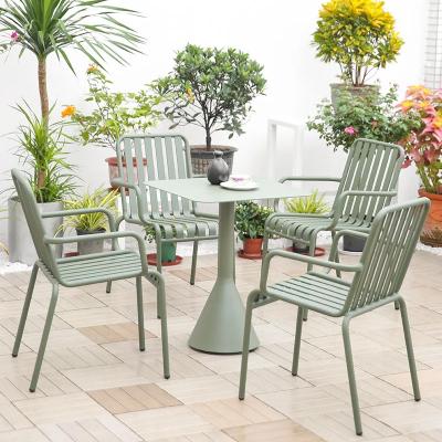 China Outdoor Metal Aluminium Table And Chair Sets for sale