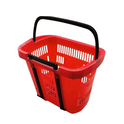 China 2 Wheel Supermarket Shopping Trolley Basket Grocery Hot Selling Multifunctional Rolling Cart for sale