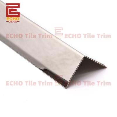 China 20mm Metal L Shape Tile Edging Strip Stainless Steel Tile Trim for sale