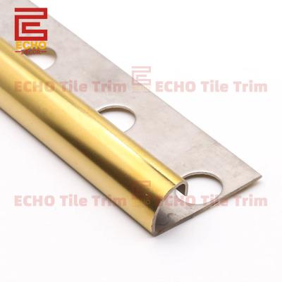 China Modern Metal Gold Bullnose Edge Tile Trim Tile Corner Edging 12mm for sale