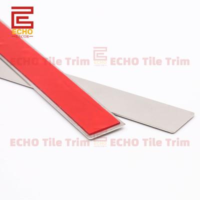 China Self-adhesive 304 Stainless Steel 20mm Flat Strip Edge Tile Trim for sale