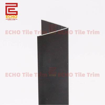 China Waterproof V Shaped Aluminum Tile Trim Black Corner Edge Trim for sale
