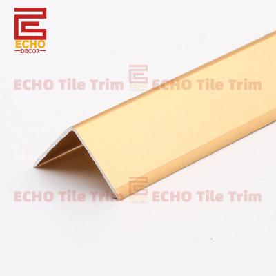 China Golden L Shaped Channel Aluminum Tile Trim Metal Tile Edging Strip for sale