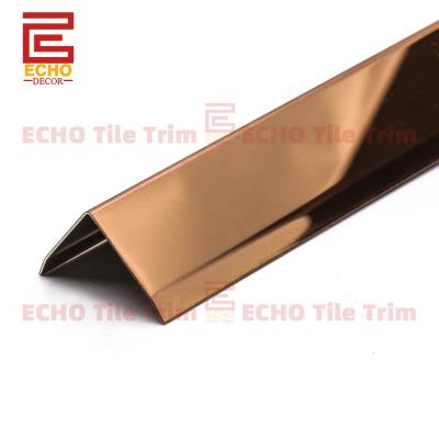 China External Stainless Steel Tile Trim Ss Corner Molding Rose Gold for sale