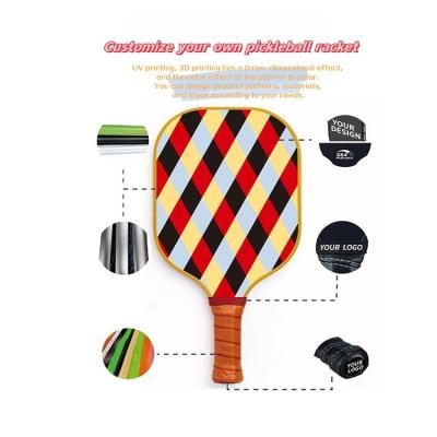 China Customized color 2023 new cheaper high quality Wholesale light weight glassfiber carbon pickleball pickle ball paddle racket for sale