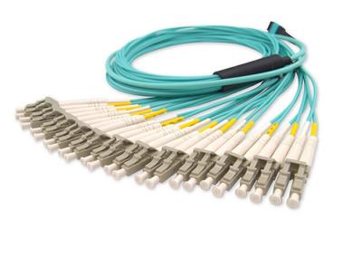 China MPO 100G QSFP OM3 OM4 Multimode Fiber Optic Trunk Cable LSZH Fiber Optic Patch Cord for sale
