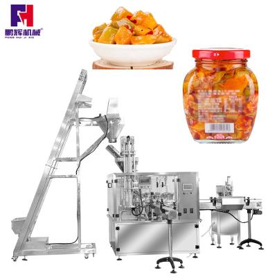 China Food Pickles Screw Lifting Filling Machine With Juice for sale
