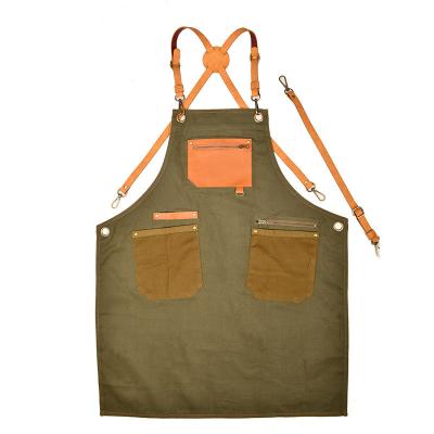 China Oil Painting Strap Gauze Apron Fashion Cute Brushed Male Coffee Maker Milk Tea Flower Shop Barber Shop Print for sale