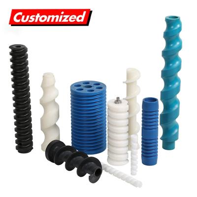 China Fabricage Custom Food Grade Conveyor Flexible Spiral Augers Upe Hdpe Pp Uhmwpe Pom Nylon Schroef Plastic Auger Cnc Pars Machine Gemakkelijk te bedienen Schroefconveyor Te koop