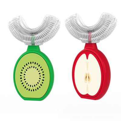 China Food Grade Kids Toothbrush U-Shape 360 Degree Silicone Infant Teether Baby Toothbrush Children Kids For Oral Care Toddlers Cleaning for sale