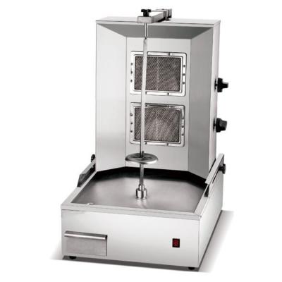 China Low Energy High Speed Ceramic Burners Both Gas 2 in1 Doner Kebab Machine Electric Automatic Rotating Chicken Shawarma Grill Machine for sale