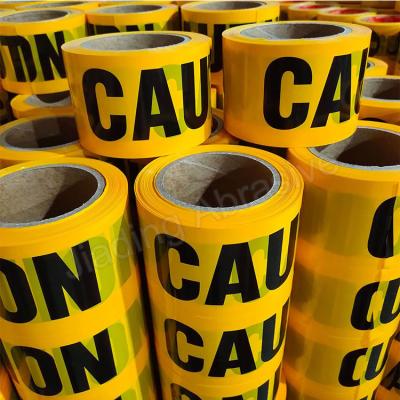 China PE Yellow/Black Print Barricade Caution Warming Tape Width 25mm for sale