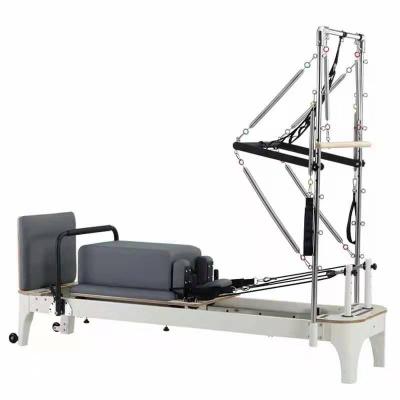 China Yoga Pilates Hot Yoga Pilates Bed Wood Core Raising Pilates Reformer Half Trapeze Oak Push In Pilates Multi-Function Sliding Semi-Elevated Reformer for sale