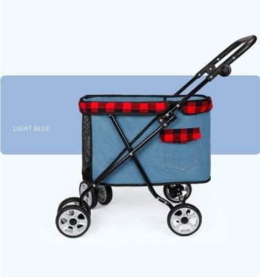 China Best Quality Viable Outdoor Dog Stroller Customized Color Travel Pet Cart Folding Pet Carrier Trolley Stroller For Small Dogs for sale