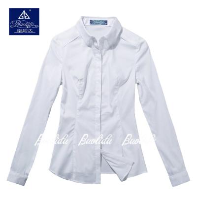 China White Breathable Cotton Spandex Blouse And Top Shirt for sale