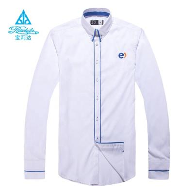 China Breathable Uniform Men Embroidered Long Sleeve Dress Shirt for sale