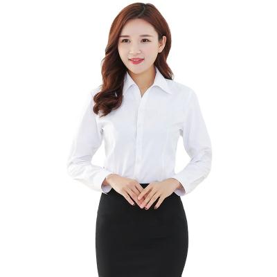 China Breathable Lady Ladies Long Sleeve White Shirt Designs for sale