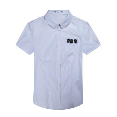 China Plus Size Fashion Lady White Slim Fit Office Blouse Shirt for sale