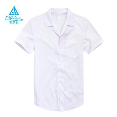 China Breathable School Uniform Unisex Open Neck Shirts Short Sleeve Kids Shirts for sale