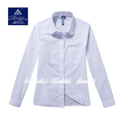 China Breathable School Uniform Cotton Pure White Blouse for sale