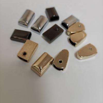 China High quality Kirsite bag parts zinc alloy pointed metal with corner end, factory direct sales for sale